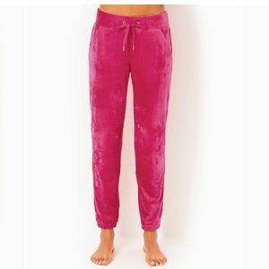 NWT Lilly Pulitzer 28” Mallie Velour Pant Raspberry Rouge Medium originally $98